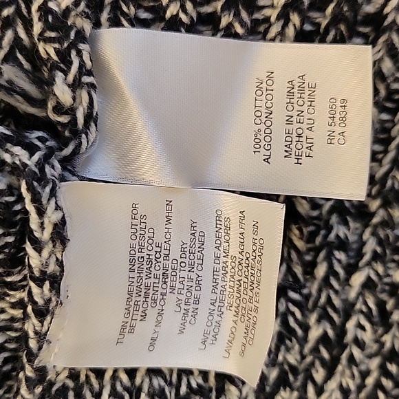 JONES NEW YORK SIGNATURE Size Small Gray Back & White Knit Zippered Sweater - Picture 8 of 16